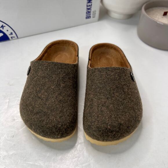 Birkenstock Kaprun Rivet Felt Mule Doubleface Khaki Kids 8/EU26 Narrow Fit NWB - Picture 5 of 10